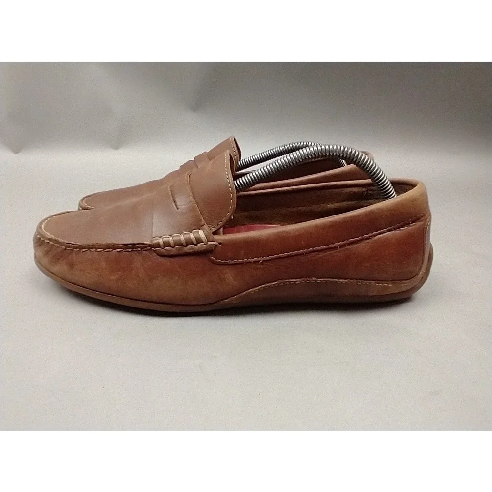 Florsheim Driver Mens Loafer Driving Moccasins Shoes Brown Leather‎ Slip-On 9.5